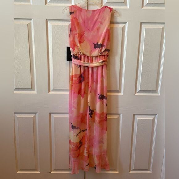 PINK FLORAL SLEEVELESS SANGRIA SURPLUS FRONT SIZE 6 - Picture 7 of 7